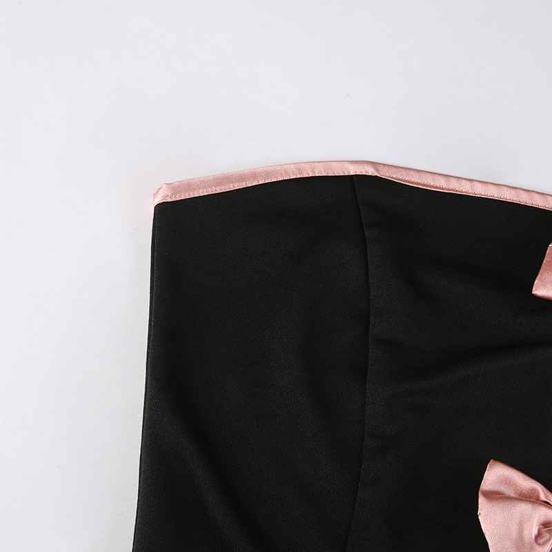 TWICE Nayeon Inspired Black Corset Top With Satin Bow