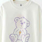 IVE Gaeul Inspired Round Neck Loose Sweater With Bear Printing