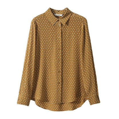 BTS Jin Inspired Pointed Collar French Polka Dot Long Sleeve