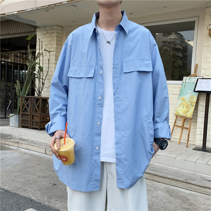 BTS Jungkook Inspired Light Blue Loose Long-Sleeved