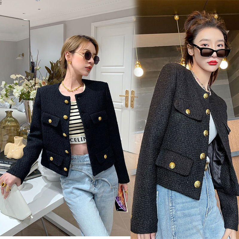 Blackpink Lisa Inspired Black Tweed Short Coat Top – unnielooks