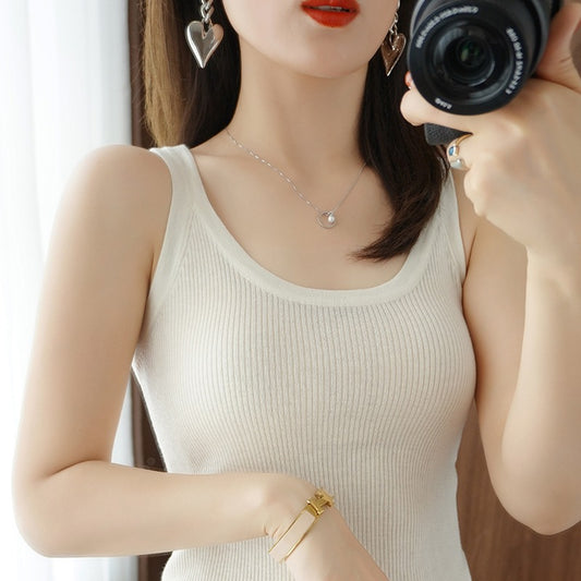 Blackpink Lisa-Inspired White Knitted Camisole