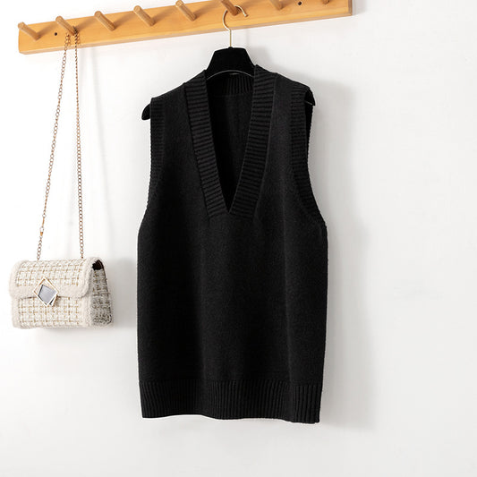 Enhyphen Jungwon Inspired Black V-Neck Knitted Vest