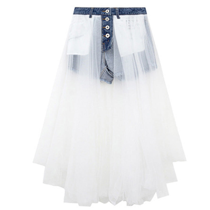 Blackpink Rose Inspired Denim Short With Tulle Skirt