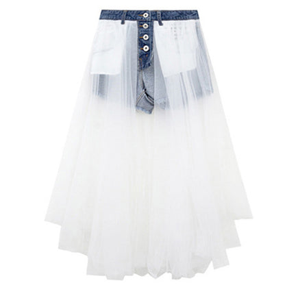 Blackpink Rose Inspired Denim Short With Tulle Skirt