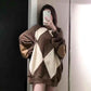 BTS Taehyung-Inspired Brown Argyle Sweater