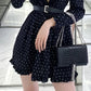 Blackpink Rose Inspired V-Neck Black Polka Dot Mini Dress