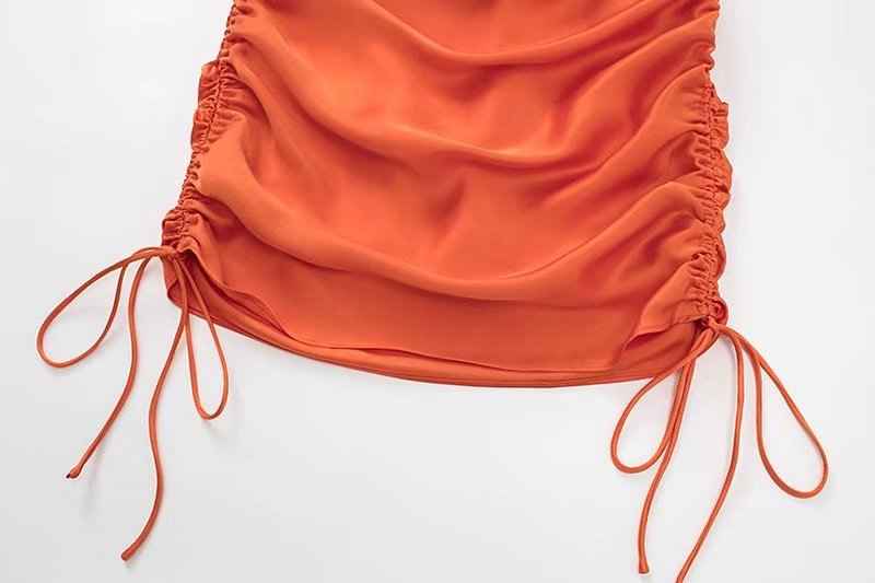 G-IDLE Miyeon Inspired Orange Silk Dress