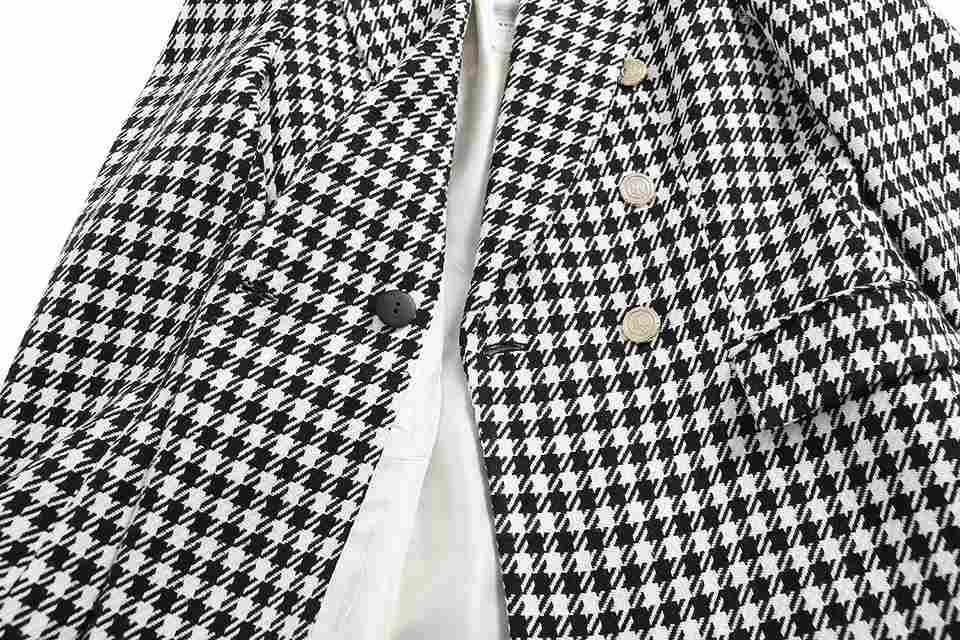Blackpink Rosé-Inspired Checkered Women Suit Coat