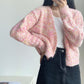 Blackpink Lisa Inspired Pink Long-Sleeved Open Front Cardigan