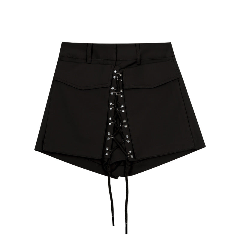 Itzy Yuna Inspired High Waist Lace Up Shorts