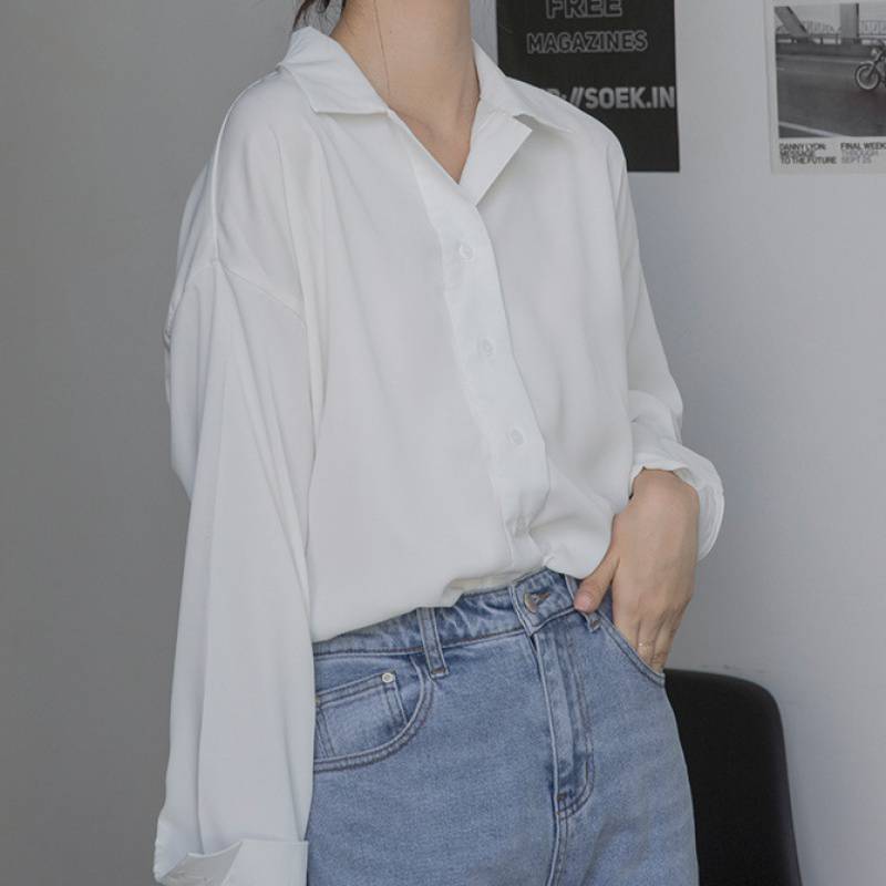 Blackpink Jisoo Inspired White Plain Polo Shirt