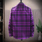 Stray Kids LeeKnow Inspired Purple Plaid Long Sleeve Shirt