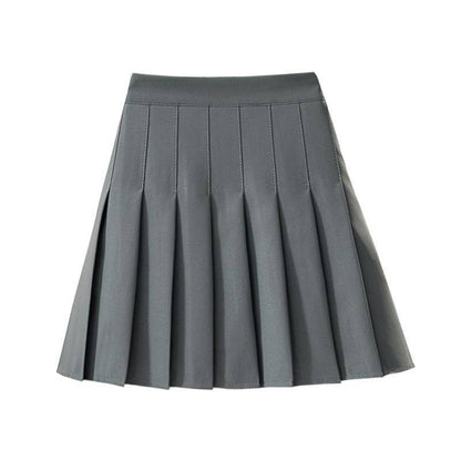 Blackpink Rosé-Inspired High Waist Gray Pleated Skirt