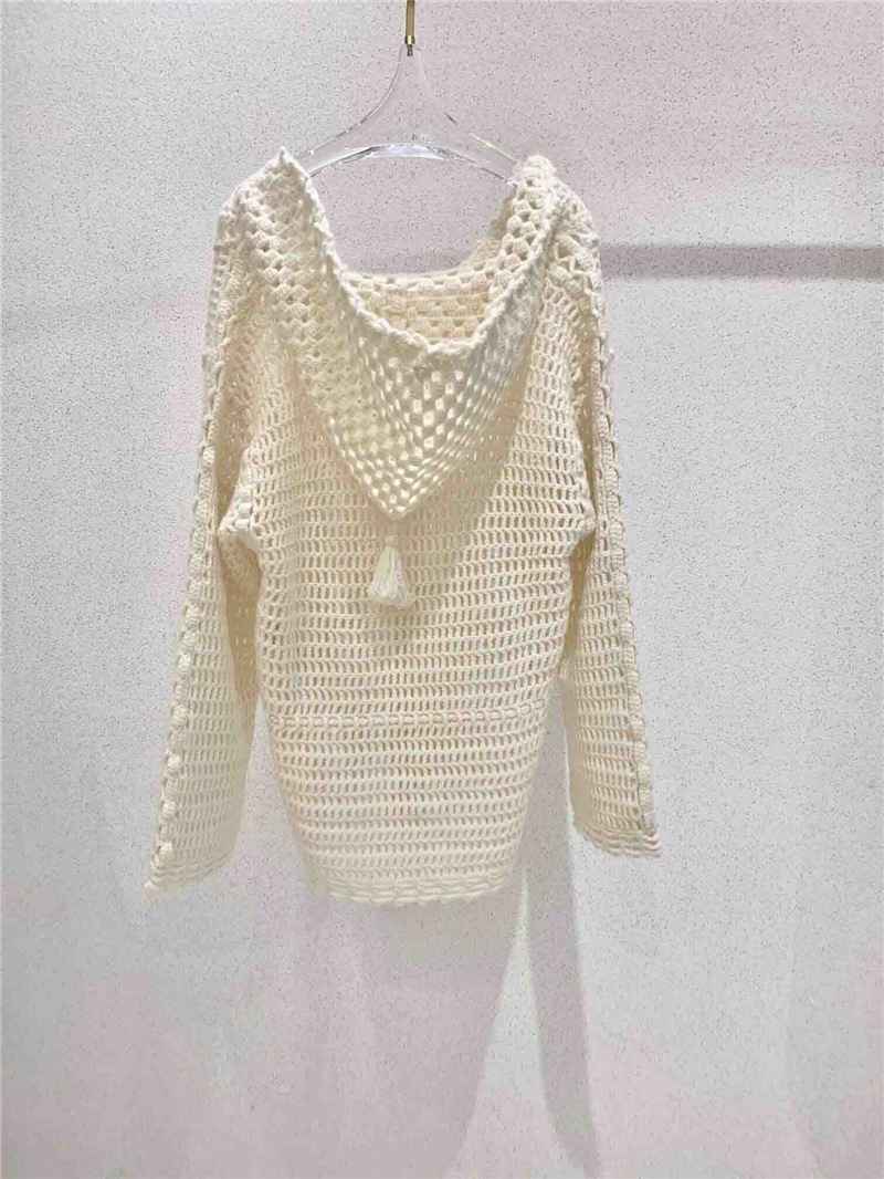 Blackpink Lisa Inspired Hollow Hand-Crocheted Knitted Sweater Hooded Top
