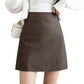 IVE Leeseo Inspired Brown High Waist Short Skirt