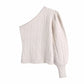 aespa Karina Inspired White One-Shoulder Sweater