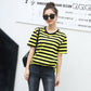 Enhyphen Sunoo Inspired Yellow Stripes Round Neck T-Shirt