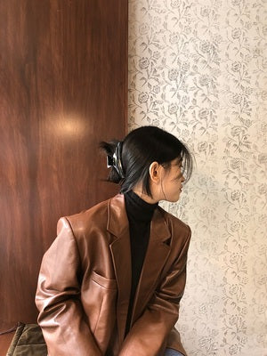 Blackpink Rose Inspired Casual Brown Leather Jacket
