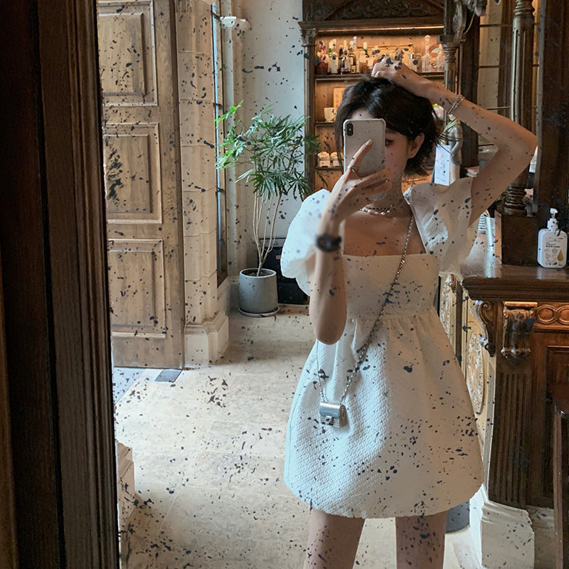 Blackpink Jennie Inspired White Puff Sleeve Min Dress – unnielooks