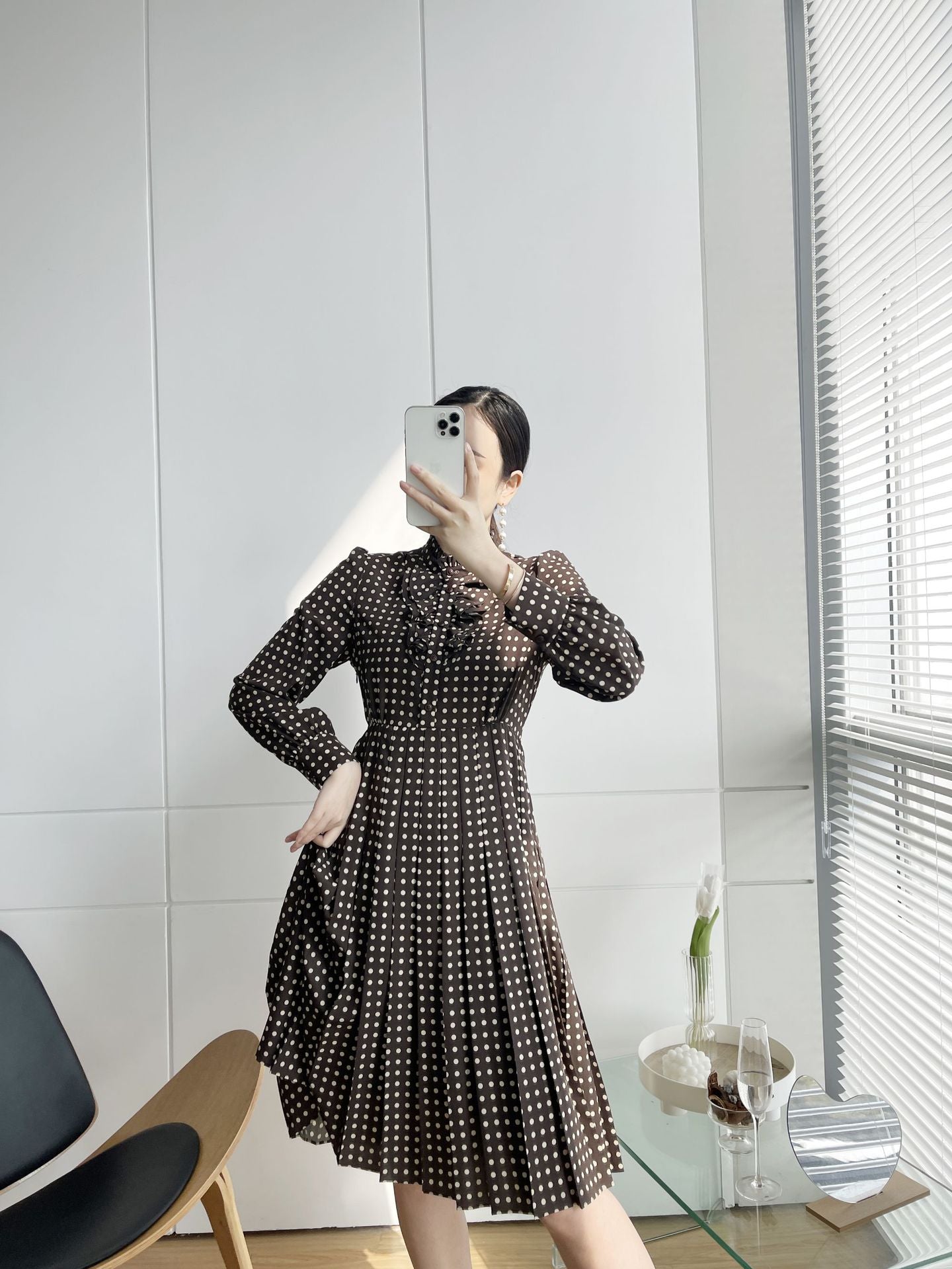 Blackpink Lisa Inspired Pullover Polka Dot Chiffon Dress