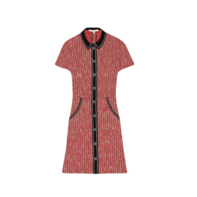 IVE Inspired An Yu-jin Inspired Woolen Short-Sleeved Dress With Collar
