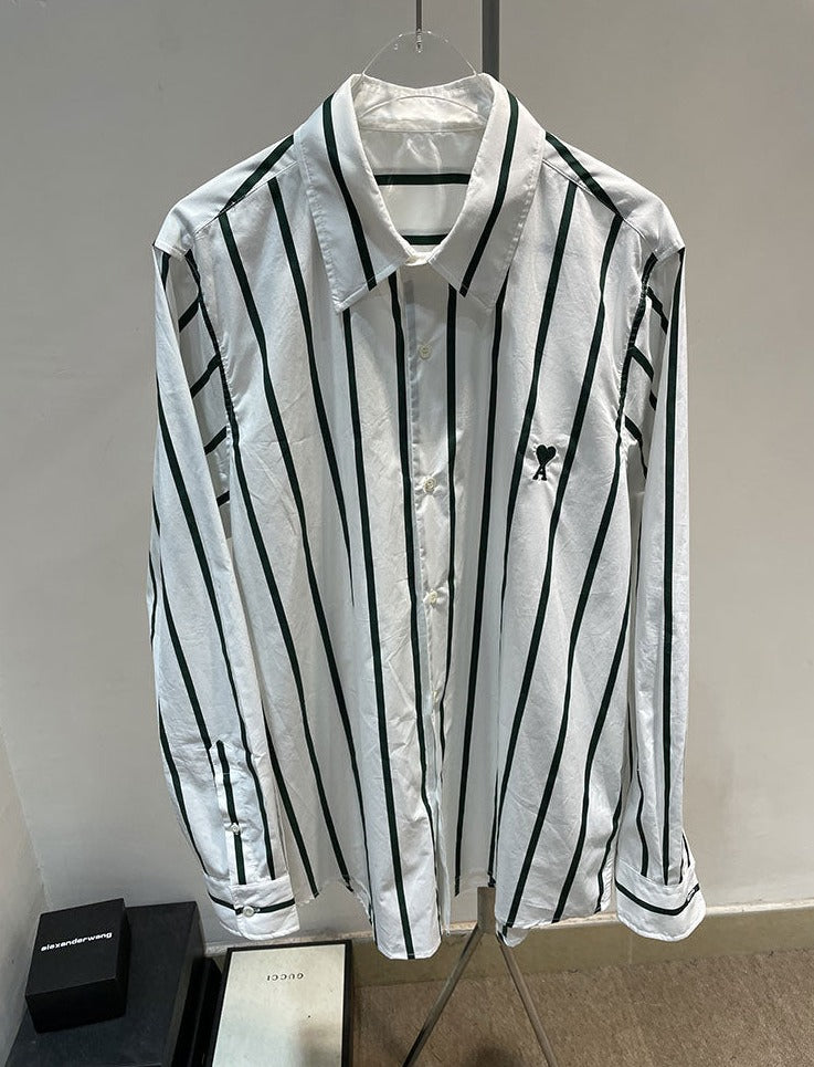 Enhyphen Ni-ki Inspired A-Word Embroidery Long Sleeve With Vertical Stripe