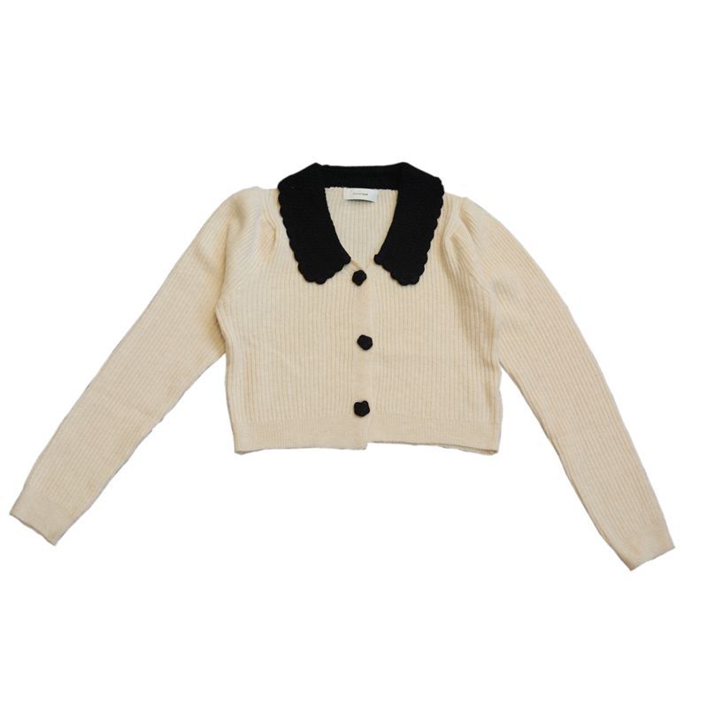 IVE Gaeul Inspired Doll Collar Knitted Jacket