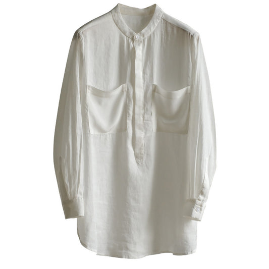 Enhyphen Sunghoon Inspired White Classic Pocket Long-Sleeved