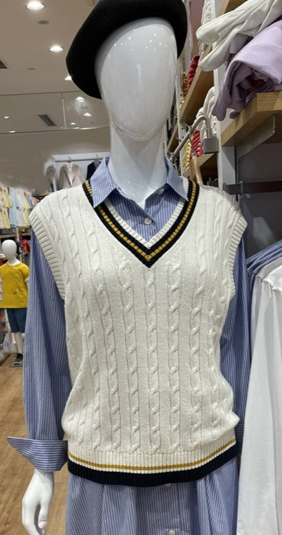 Stray Kids Seungmin Inspired Loose Knitted V-Neck Vest Pullover