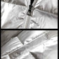 G-IDLE Soyeon Inspired Glossy Grey Puffer Jacket