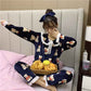 Everglow Sihyeon Inspired Blue Bear Collar Lace Velvet Pajama Set