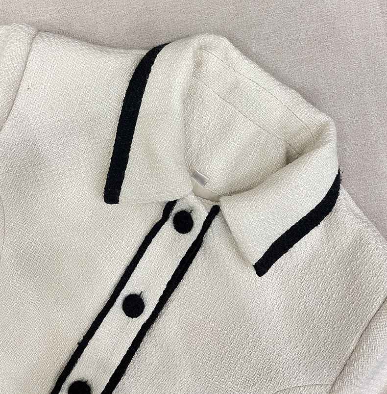 Blackpink Rose Inspired Creamy White Tweed Mini Jacket And Skirt