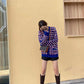 Blackpink Lisa Inspired Blue Striped Knitted Loose Cardigan