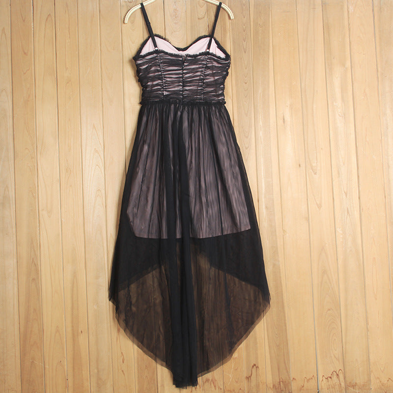 SNSD Tiffany Inspired Black Suspender Lace Dress