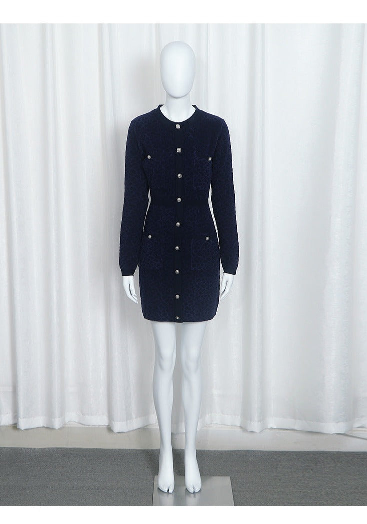 Blackpink Jennie Inspired Knitted Long Sleeve Dress