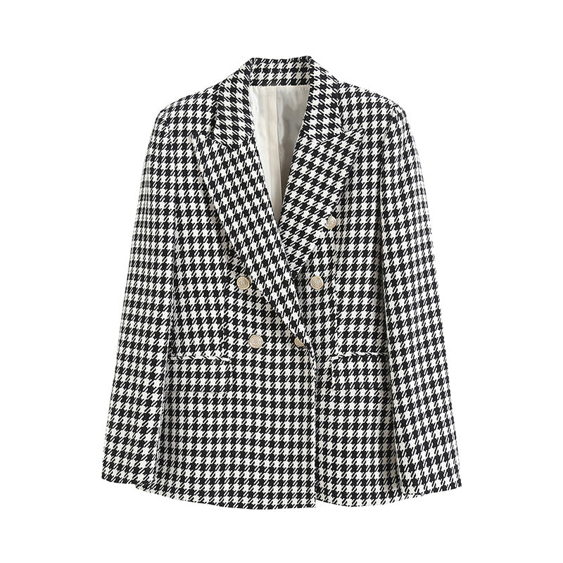 Blackpink Rosé-Inspired Checkered Women Suit Coat