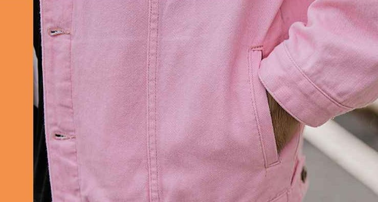 BTS Jin Inspired Pink Denim Jacket