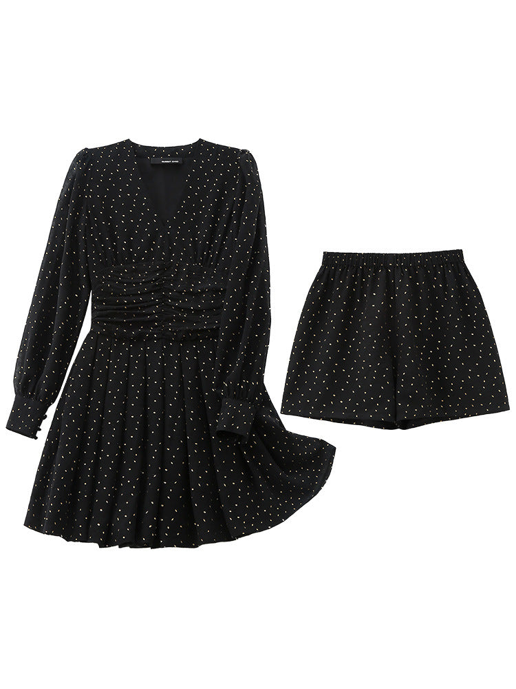 Blackpink Rose Inspired  Black Polka Dot Mini Dress