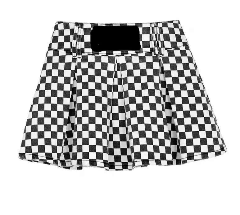 G-IDLE Miyeon Inspired Black And White Checkered Skirt