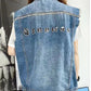 Enhyphen Sunghoon Inspired Pocket Rivet Raw Edge Blue Denim Vest