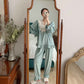 Everglow Onda Inspired Silver Blue Velvet Lace Pajama Set