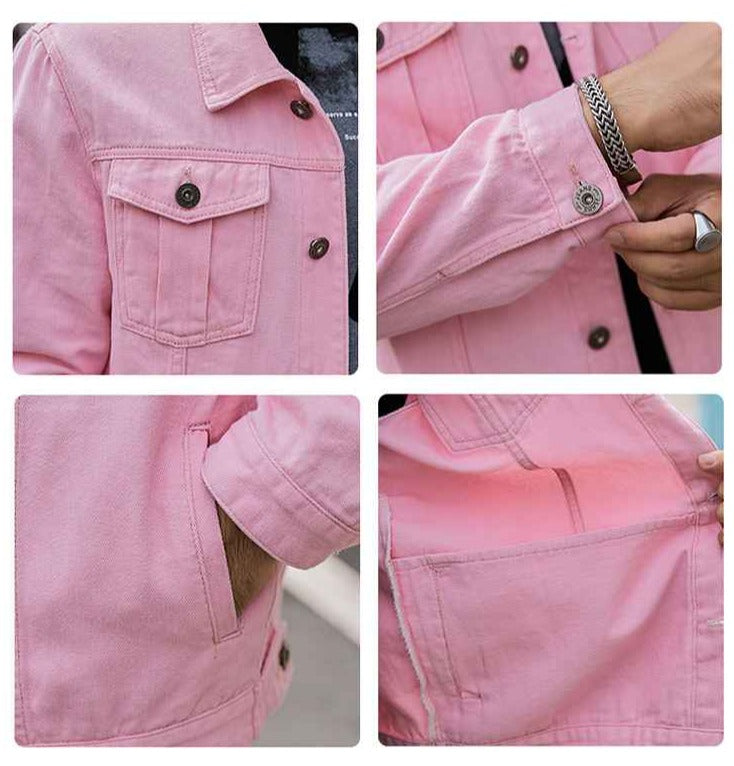 BTS Jungkook Inspired Blush Pink Denim Jacket – unnielooks