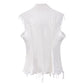 Blackpink Rosé-Inspired White Sleeveless Single-Breasted Vest