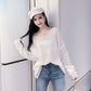 Everglow Yiren Inspired White Knitted See-Through Long-Sleeved