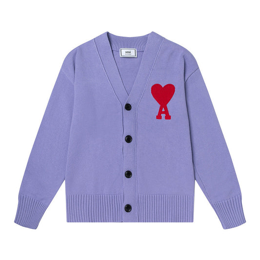 Enhyphen Sunghoon Inspired Purple Letter A Sweater Cardigan