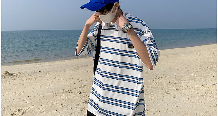 Enhyphen Ni-ki Inspired White Shirt With Blue Stripe
