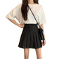 Blackpink Jisoo Inspired Plain Black Pleated Skirt