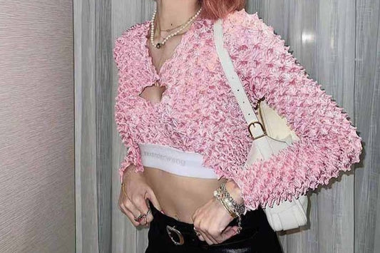 SNSD Taeyeon Inspired Pink Coat And Suspender Waistless Design