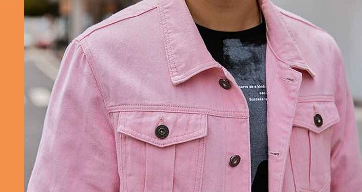 BTS Jin Inspired Pink Denim Jacket